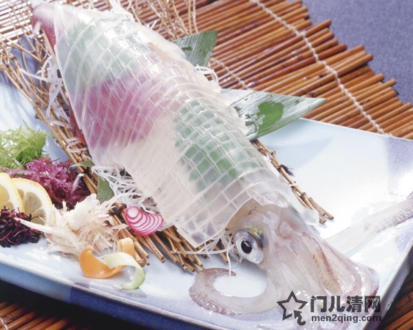 日本美食-料理菜单：鱿鱼刺身-烏賊（いか）