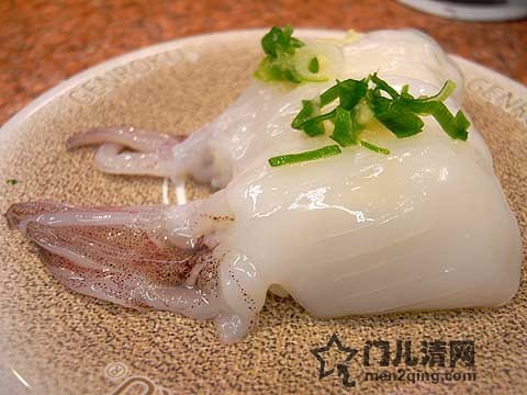 日本美食-料理菜单：寿司-鱿鱼姿握（烏賊姿握り）