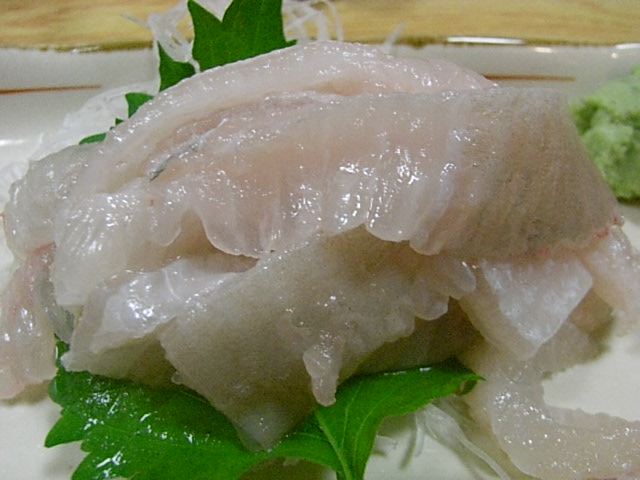 菜单：刺身-鲆鱼·鲽鱼缘侧（縁側）